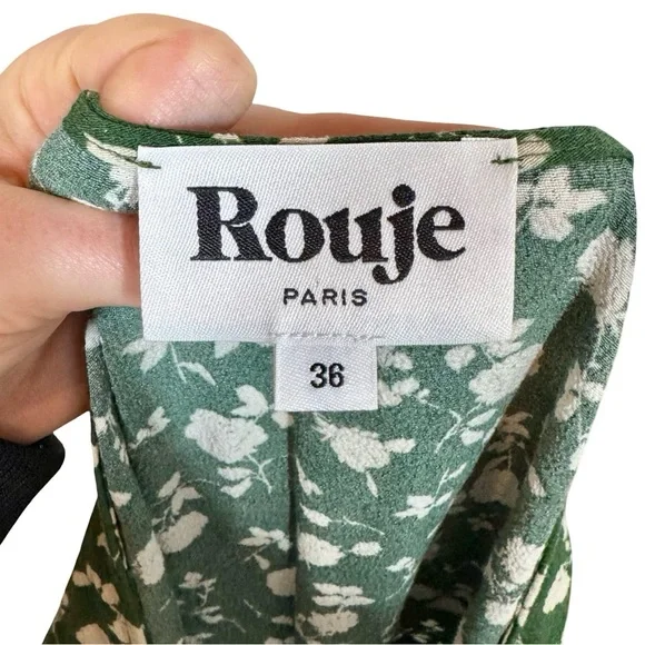 Rouje Ines Midi Dress in Green Floral size 36/US4